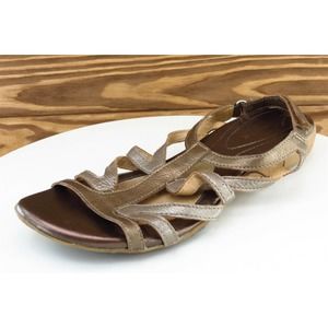 Naturalizer Sz 7.5 M Brown Gladiator Leather‎ Women Sandals Clim